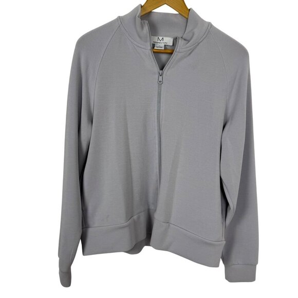 Magaschoni Jackets & Blazers - Magaschoni Silver Grey Full Zip Jacket Women's Med Activewear Casual Neutral GUC